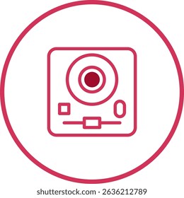 Aesthetic Minimalist Action Camera Icon Isolated on White Background Design