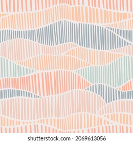 Aesthetic minimalist boho seamless pattern and hand drawn dashes in mid century style in natural color palette  Pastel naive nursery print design light background  Trendy kids backdrop 