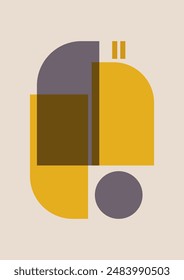 Aesthetic minimalist geometric elements interior poster Abstract vector art for home decoration and covering