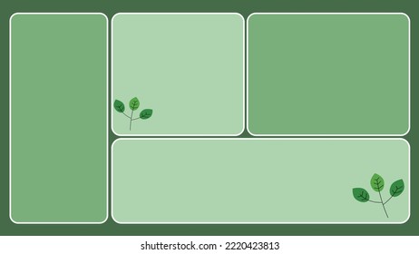 Aesthetic Minimalist Green Leaf Desktop Organizer Wallpaper, Desktop Background