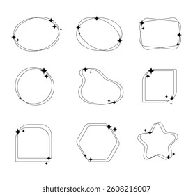 aesthetic minimalist linear frame design set.