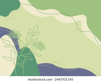 Aesthetic minimalist vector background with flower 