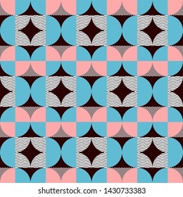 Aesthetic minimalistic artwork poster with simple shapes and figures. Geometric vector pattern design in Scandinavian style for branding, web banner, business, fashion, prints on fabric, wallpaper