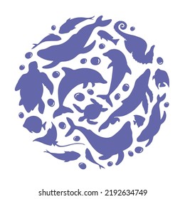 Aesthetic modern art, minimalist round composition, 	natural freehand illustration