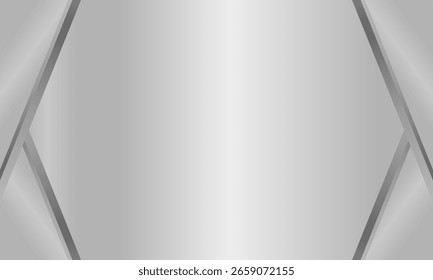 Aesthetic and modern metallic background featuring diagonal lines and smooth silver gradient with clean design.