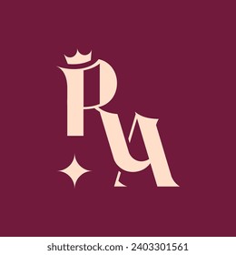 Aesthetic monogram of the letters ra