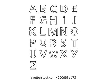 Aesthetic Monoline Alphabet Element Set