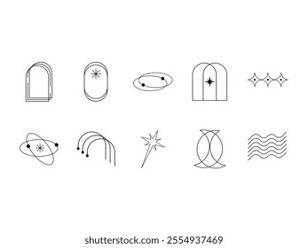 Aesthetic Monoline Design Element Set
