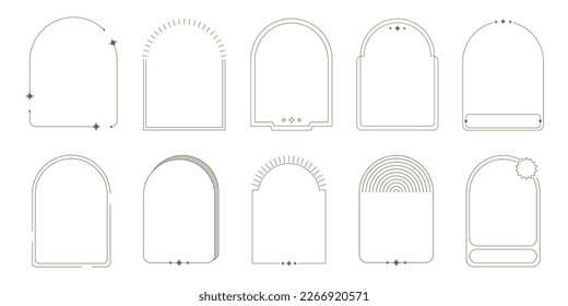 ästhetisches Monoline-Frame-Vektorset