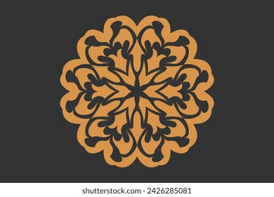 Aesthetic motif or mandala, editable, for element design, wallpaper, tattoo, ornament and logo
