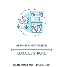 Aesthetic motivation concept icon. Inspiring for actions idea thin line illustration. Personal internal motivator and mentor. Vector isolated outline RGB color drawing. Editable stroke