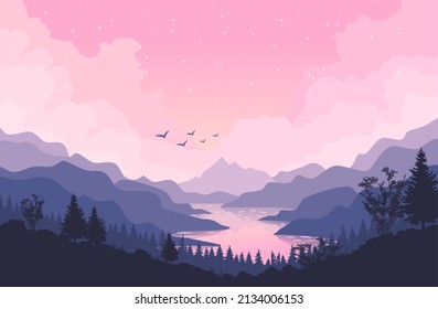 vector estético de fondo de fondo de fondo de papel de montaña