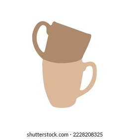 Aesthetic mug handdrawn art vector