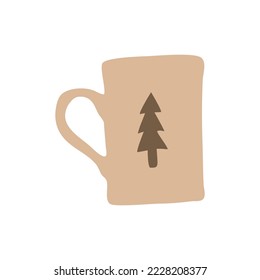 Aesthetic mug handdrawn art vector
