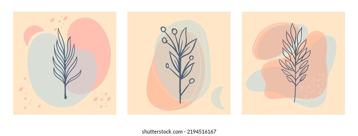 Fondo vegetal de naturaleza estética con formas orgánicas abstractas en paleta de colores pastel.