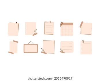 Conjunto de elementos de ilustración de nota estética