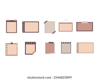 Aesthetic Note Illustration Element Set 