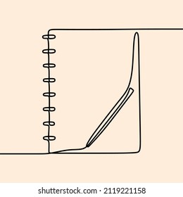 aesthetic notebook oneline continuous single line art editable handdrawn