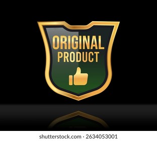 Emblema de produto original estético, cor dourada elegante. Comumente usado para marketing, embalagem e marca para produtos e serviços de upscale.