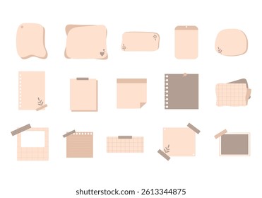 Aesthetic Paper Note Element Set