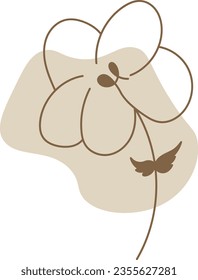 aesthetic pastel blob with leaf botanical element