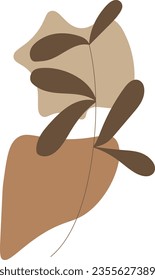 aesthetic pastel blob with leaf botanical element