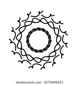 aesthetic photo frame and tattoo, black in white tendrils 