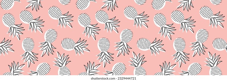 Aesthetic Pineapples Seamless pattern design for decoration,cover,banner and other purposes. 