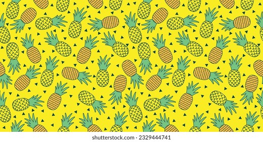 Aesthetic Pineapples Seamless pattern design for decoration,cover,banner and other purposes. 