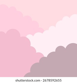 Aesthetic Pink Cloudscape Background Illustration