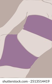 Aesthetic Pink Fitness Female Body Shape Vector Design