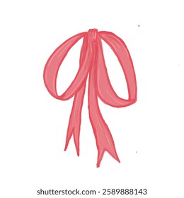 Aesthetic Pink Ribbon Bow Design