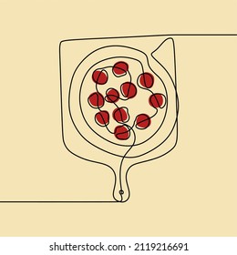 aesthetic pizza oneline continuous single line art editable handdrawn