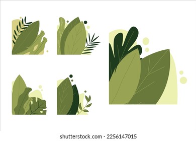 Aesthetic Plant Corner Design Vector