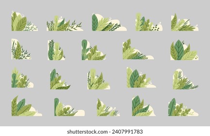 Aesthetic Plant Corner Element Set