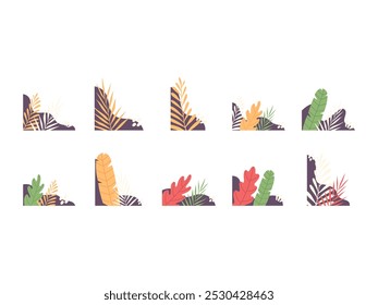 Aesthetic Plant Corner Element Set