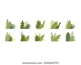 Aesthetic Plant Corner Element Set 