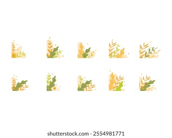 Aesthetic Plant Corner Element Set