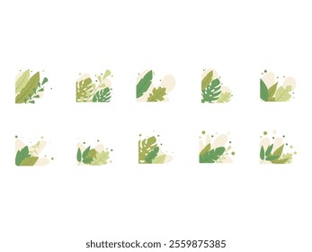 Aesthetic Plant Corner Element Set