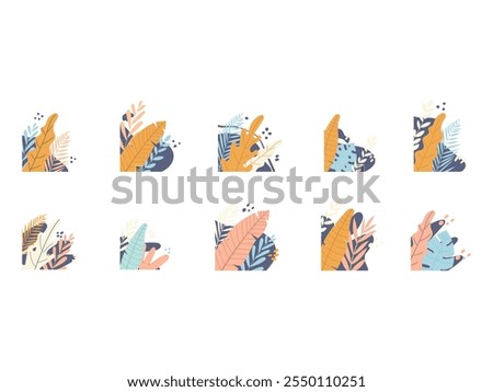 Aesthetic Plant Corner Element Set 