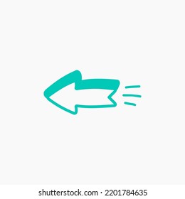 Aesthetic pointer arrow symbol. Uniqe doodle arrow icon.