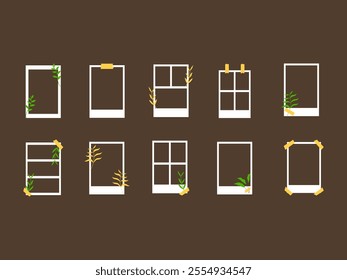 Aesthetic Polaroid Design Element Set