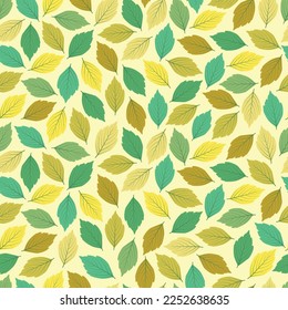 Aesthetic repeat textured foliate background. Dainty floral seamless surface pattern of autumn color leaves. Exquisite allover printed foliage pattern. Exquisite foliate surface pattern design.