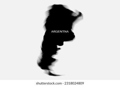 Ästhetische Retro monochrome Farbmesh von Argentinien Karte in Schwarz-Weiß Farbe.