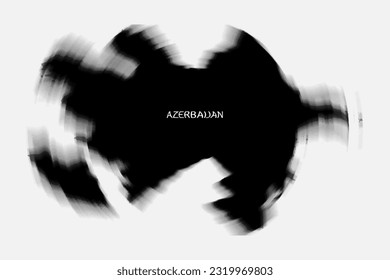 Aesthetic Retro Monochrome Gradient Mesh of Azerbaijan Map in Black and White Color.