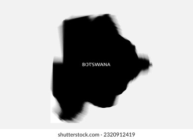 Ästhetische Retro monochrome Farbmesh von Botsuana Karte in Schwarz-Weiß Farbe.