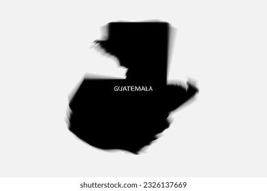 Malla Estética Retro Monocromo Gradiente Mapa de Guatemala en Color Blanco y Negro.