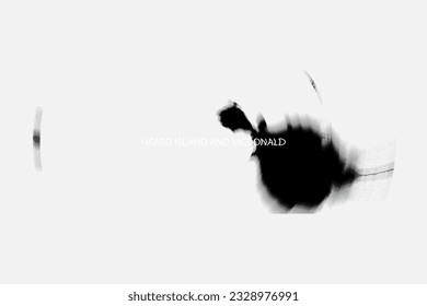 Aesthetic Retro Monochrome Gradient Mesh of Heard Island and McDonald Islands Map in Black and White Color.