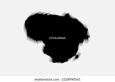 Malla de gradiente monocromo estético retro de Lituania Mapa de color blanco y negro.