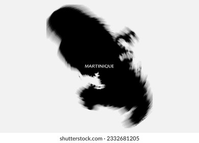 Ästhetische Retro monochrome Farbmesh von Martinique Karte in Schwarz-Weiß Farbe.